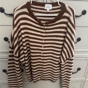 Things Between Brown Striped Cardigan